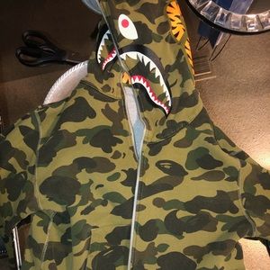 Bape reversible shark hoodie